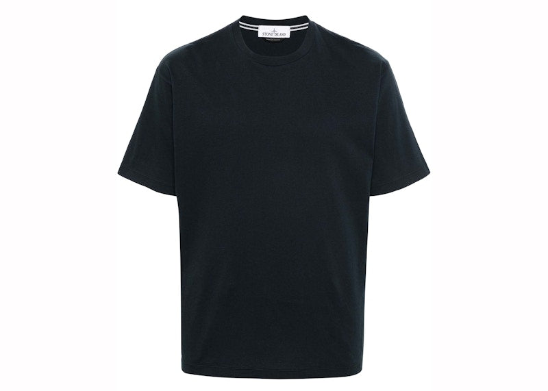 Stone Island Logo Print T-shirt Navy Blue