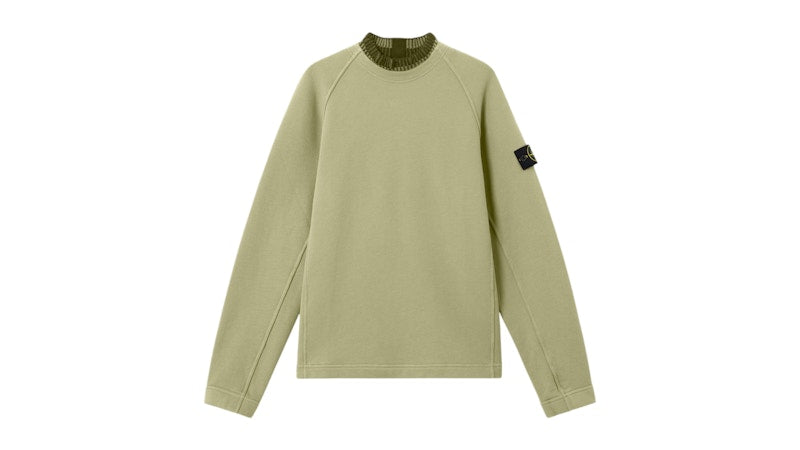 Stone Island Organic Cotton Diagonal Fleece 6100081 Sweatshirt Sage Green