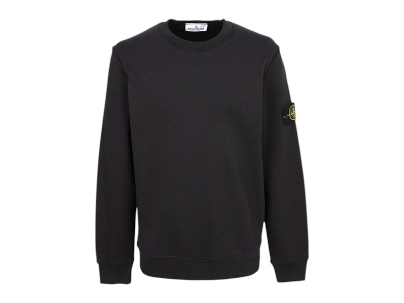 Stone Island Organic Cotton Fleece Crewneck Black