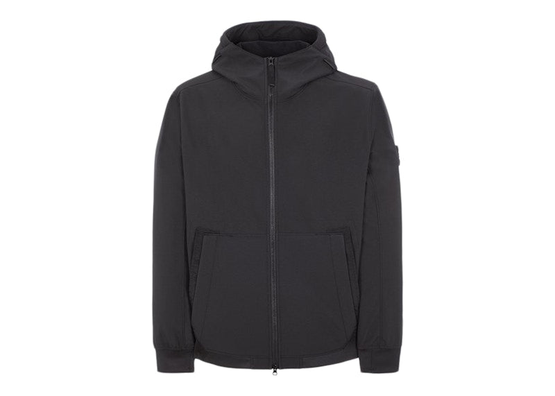 Stone Island Q0122 Soft Shell-R_E.Dye Technology Jacket Black