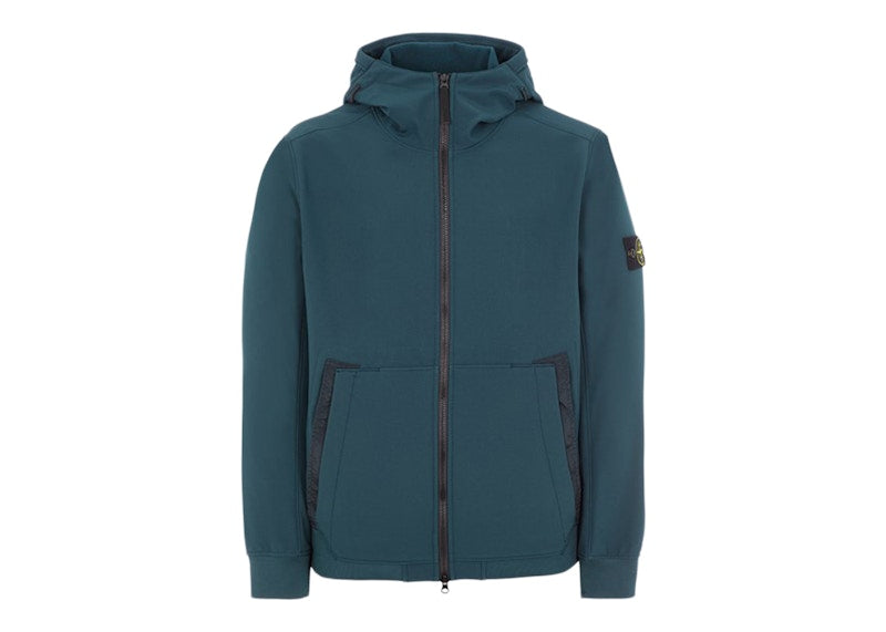 Stone Island Q0122 Soft Shell-R_E.Dye Technology Jacket Dark Teal Green