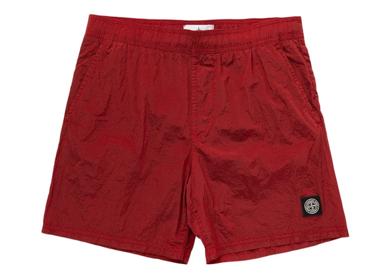 Stone Island Regular Fit Nylon Swim Trunks Red