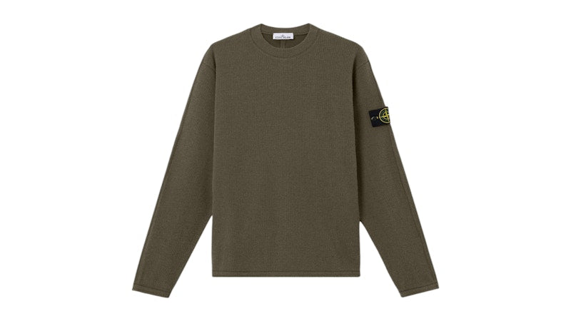 Stone Island Ribbed Wool Nylon 6100044 Sweatshirt Military Green