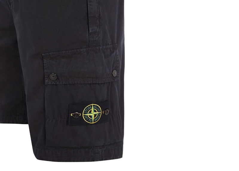 Stone Island Slim Fit Cargo Bermuda Shorts Navy Blue