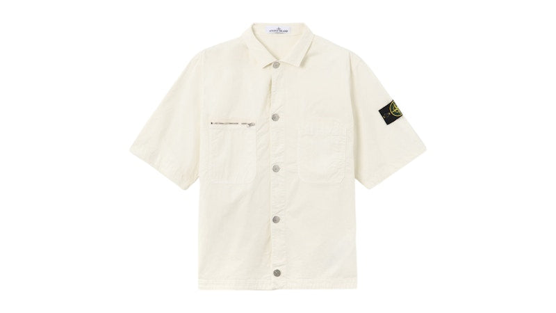Stone Island Supima Cotton Twill Stretch-TC 1200033 Overshirt Ivory