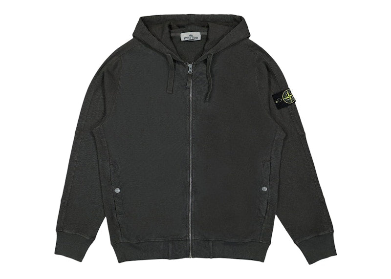 Stone Island Zip Hoodie Charcoal