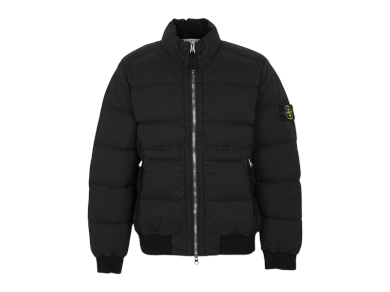 Stone Island Zip Puffer Jacket Black