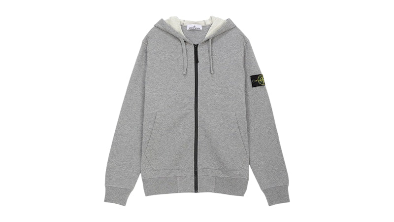 Stone Island Zip Up Hoodie Gray