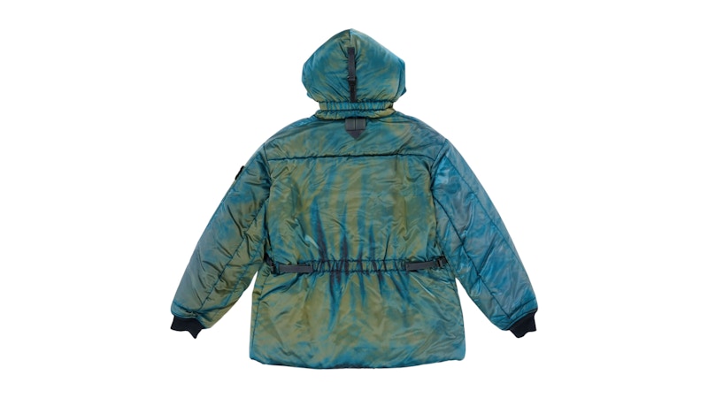 Stone Island x Porter Hand Corrosion on Nylon Twill Parka Blue