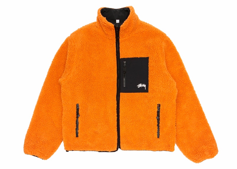 Stussy 8 Ball Sherpa Reversible Jacket Orange