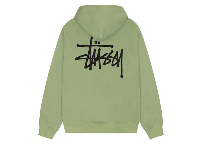 Stussy Basic Logo Zip Hoodie Moss
