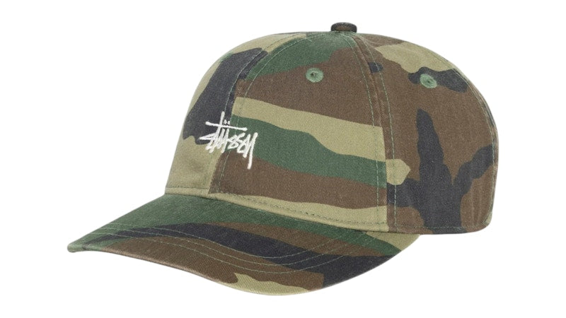 Stussy Basic Washed Cap Woodland Camo
