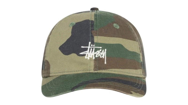 Stussy Basic Washed Stussy Cap Woodland Camo