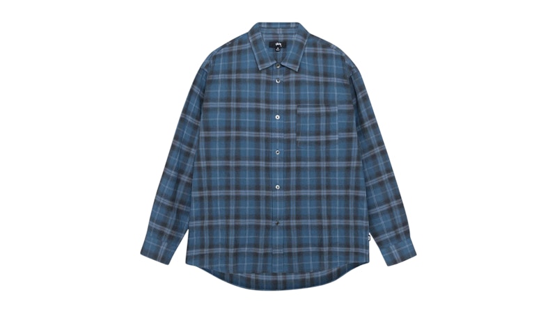 Stussy Beach Plaid Shirt Blue