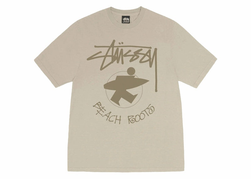 Stussy Beach Roots Pigment Dyed Tee Khaki