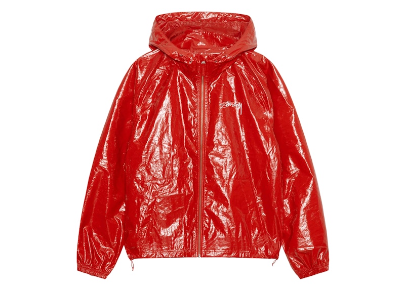 Stussy Beach Shell Coated Ripstop Jacket Red