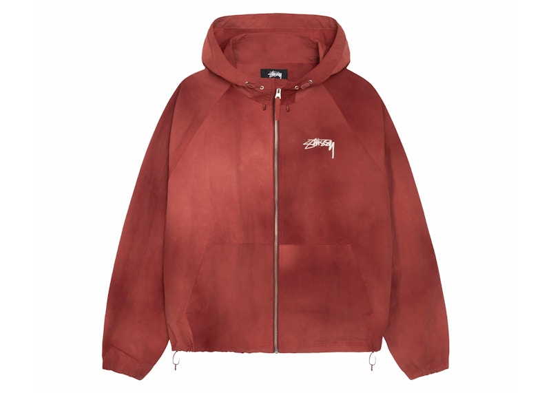 Stussy Beach Wave Dye Shell Jacket Maroon