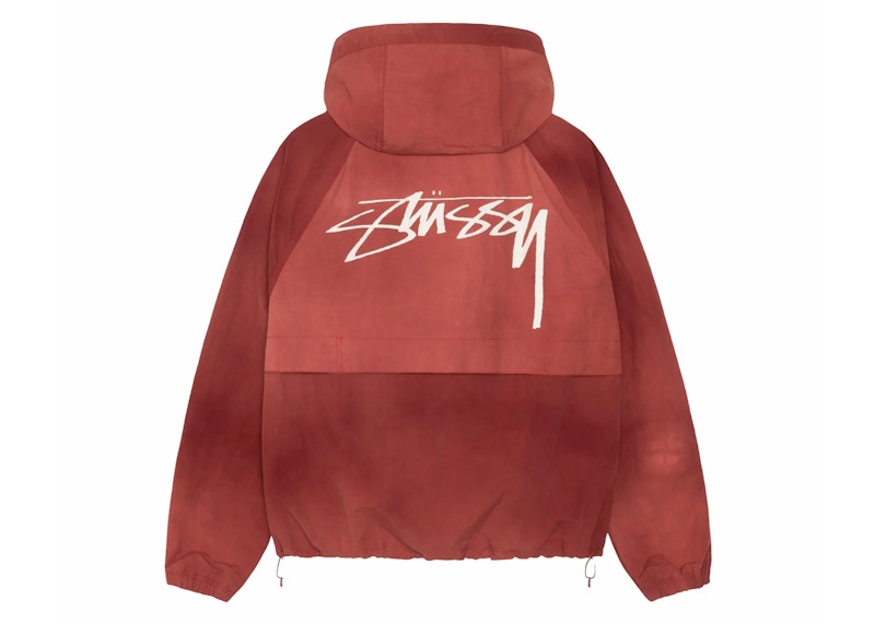 Stussy Beach Wave Dye Shell Jacket Maroon