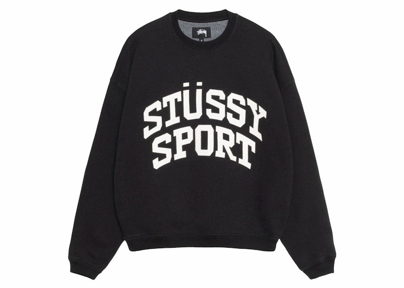 Stussy Big Crackle Sport Crew Washed Black