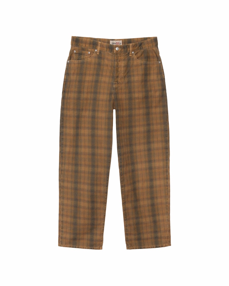 Stussy Big Ol' Plaid Canvas Jean Brown
