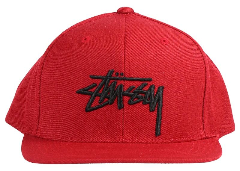 Stussy Big Stock High Crown Cap Deep Red