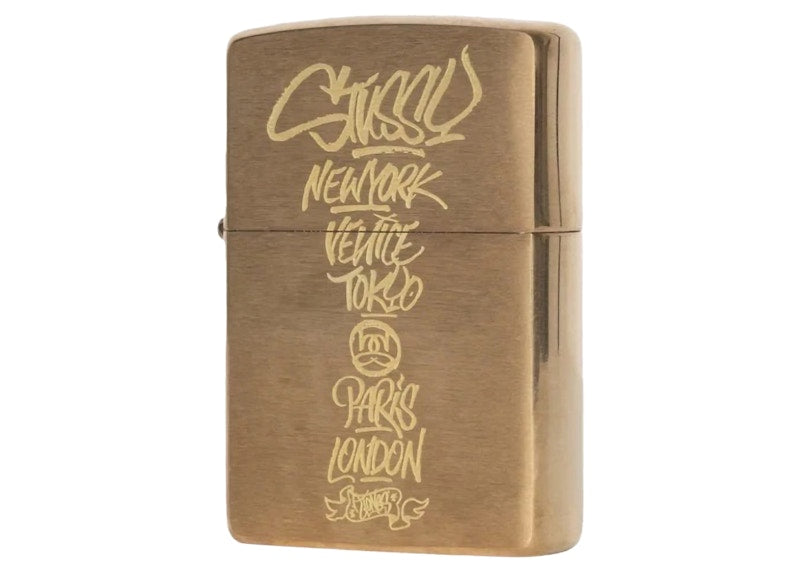 Stussy Born X Raised Zippo Lighter Brushed Brass