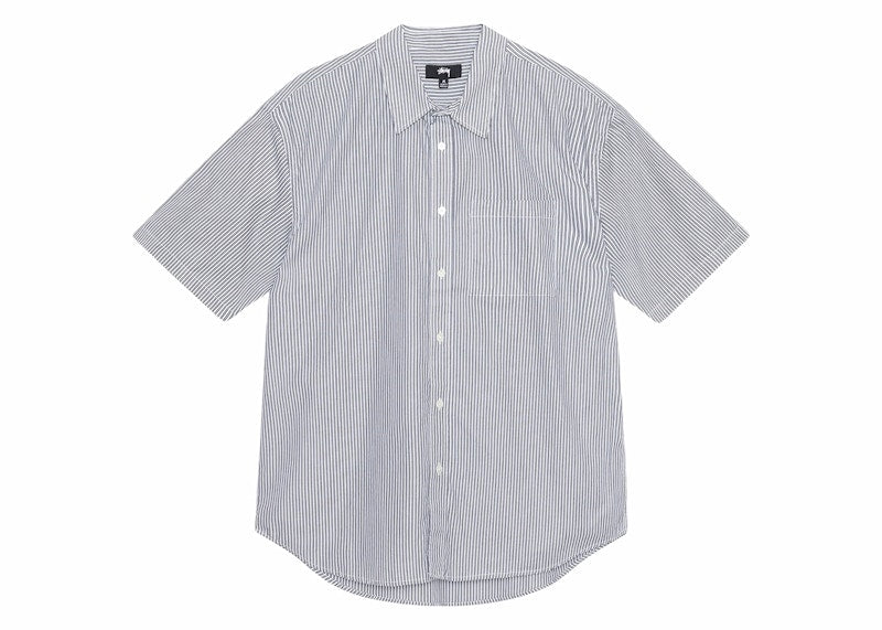 Stussy Boxy S/S Stripe 8 Ball Shirt Navy