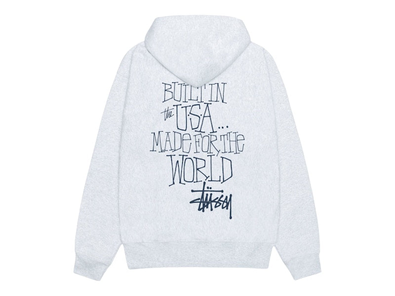 Stussy Built In USA Hoodie Ash Heather