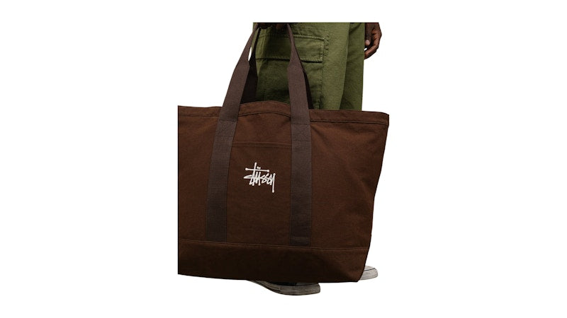 Stussy Canvas Extra Large Tote Bag Brown