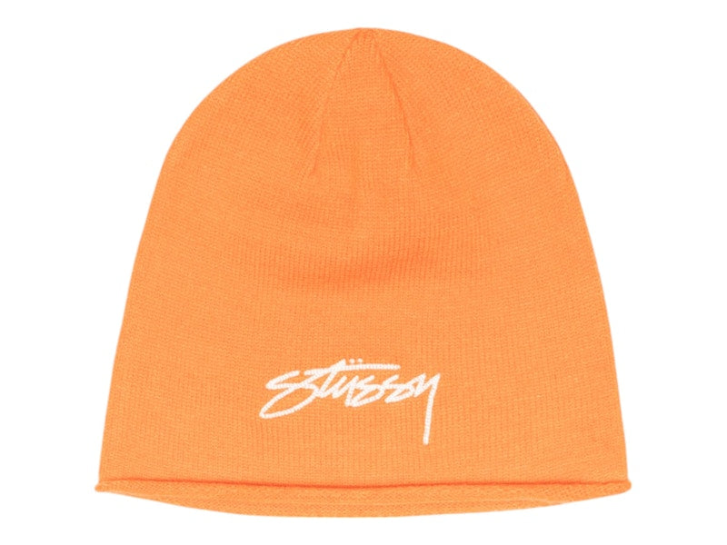 Stussy Chain Stitch Rolled Edge Skullcap Orange