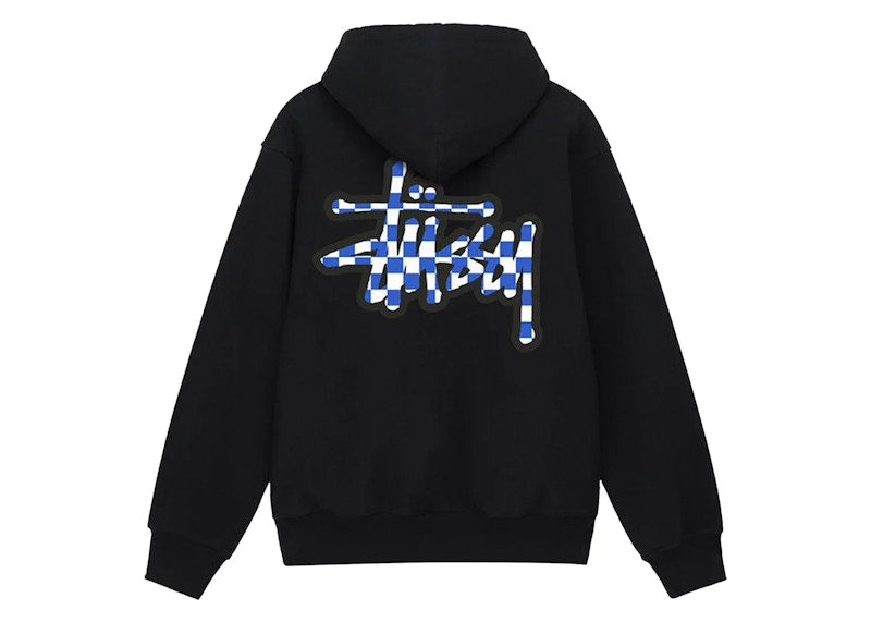 Stussy Checker Stock Hoodie Black