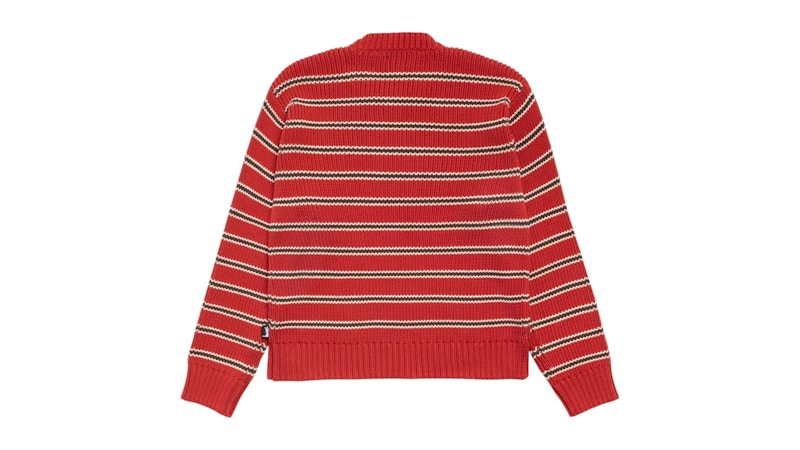 Stussy Chunky Cotton Stripe Sweater Brick