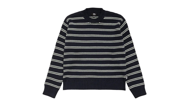 Stussy Chunky Cotton Stripe Sweater Ocean