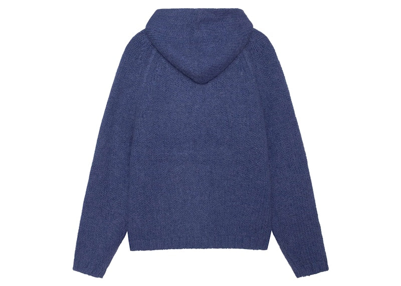 Stussy Chunky Knit Zip Hoodie Blue