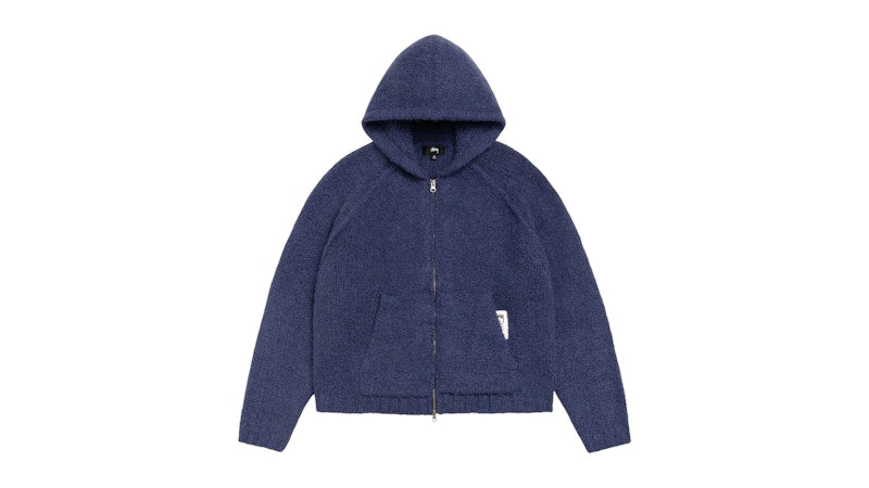 Stussy Chunky Knit Zip Hoodie (FW25) Blue