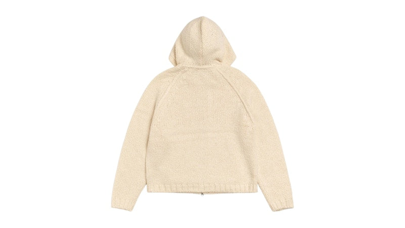 Stussy Chunky Knit Zip Hoodie Ivory