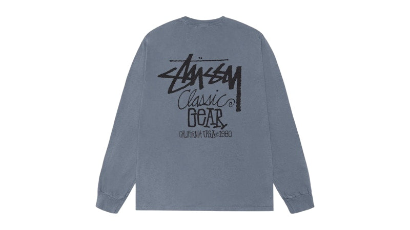 Stussy Classic Gear L/S Pigment Dyed Tee Navy