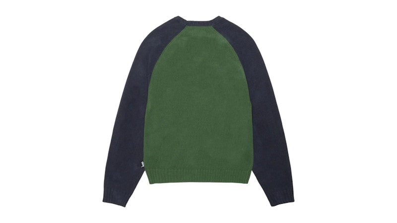 Stussy Colorblocked Raglan Knit Crew Green