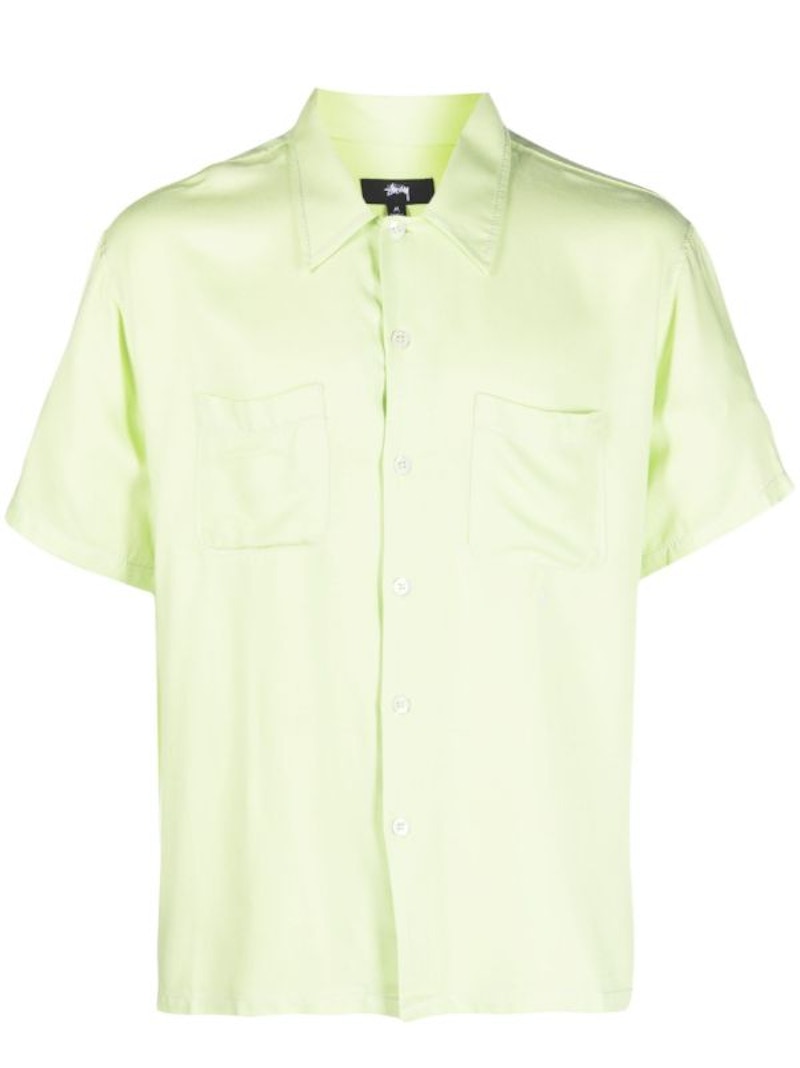 Stussy Contrast Pick Stitched Shirt Lime