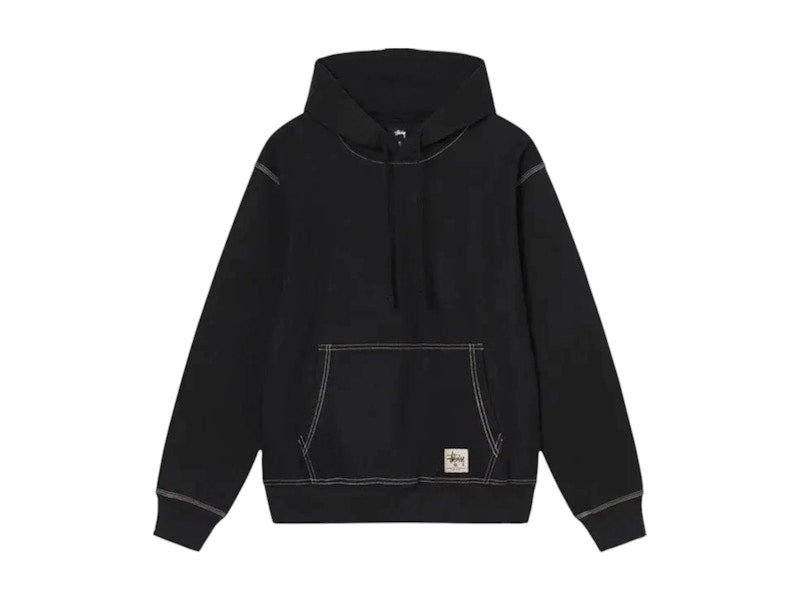 Stussy Contrast Stitch Label Hoodie Black
