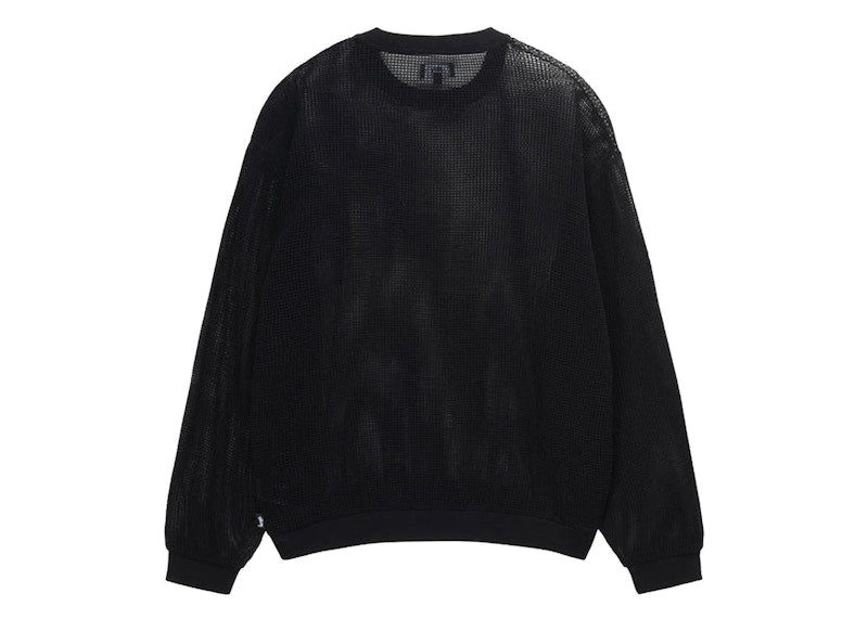 Stussy Cotton Mesh L/S Crew Black