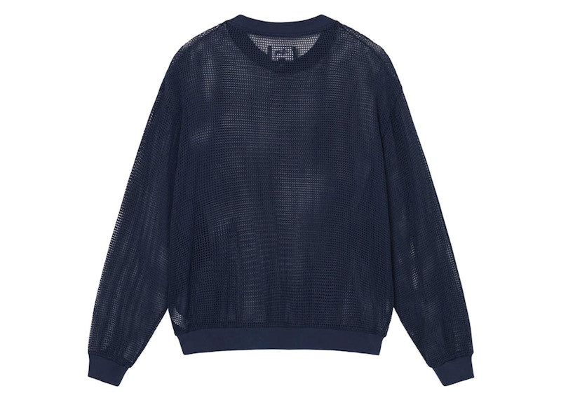 Stussy Cotton Mesh L/S Crew Navy