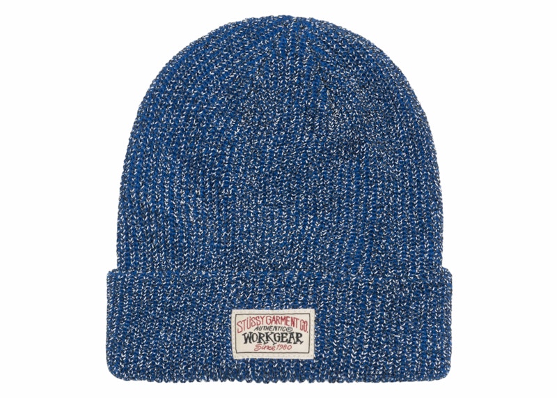 Stussy Cuff Yarn Reflective Beanie Royal