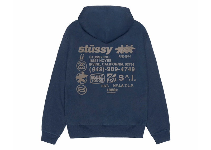 Stussy DNA Zip Hoodie Navy