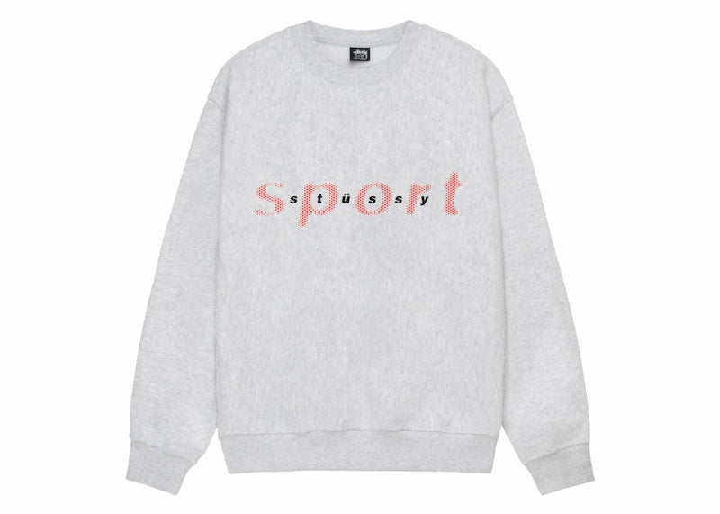 Stussy Dot Sport Crew Ash Heather