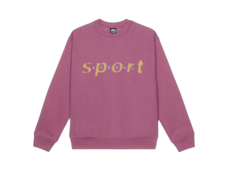 Stussy Dot Sport Crew Sweatshirt Berry