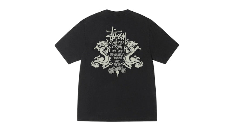 Stussy Double Dragon Pigment Dyed Tee Black
