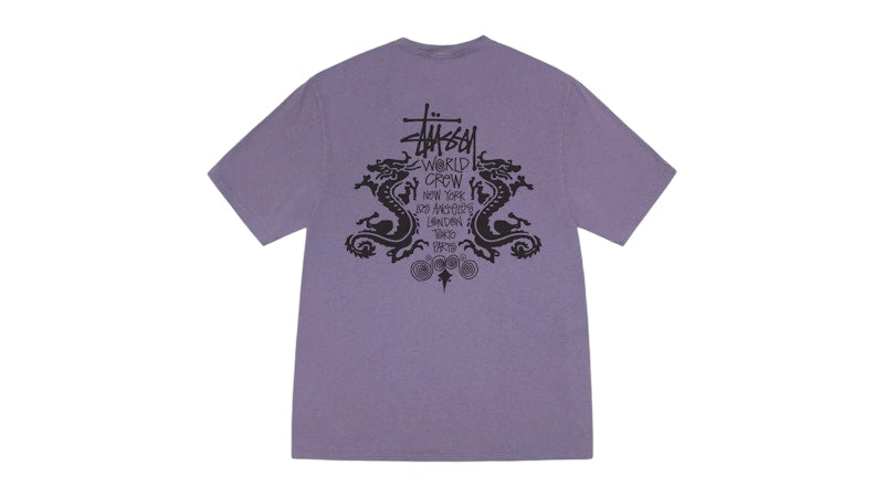 Stussy Double Dragon Pigment Dyed Tee Grape