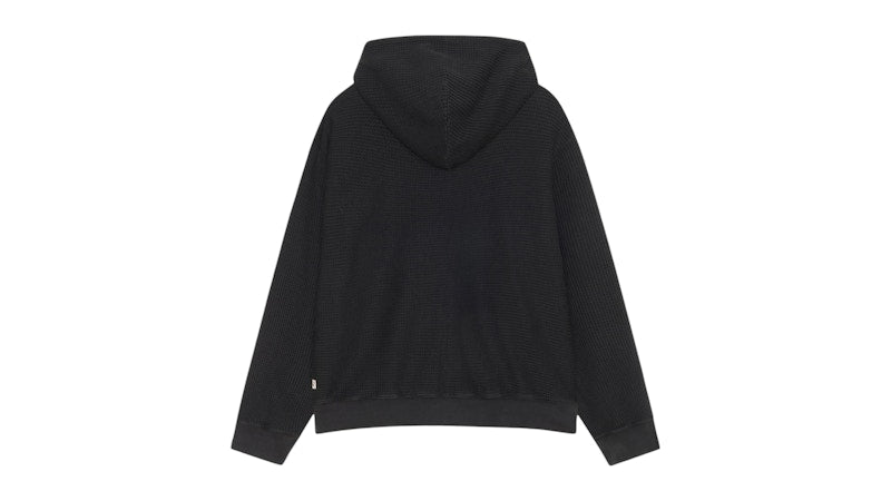 Stussy Double Layer Waffle Zip Hoodie Black