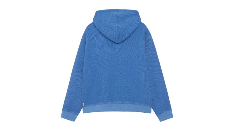 Stussy Double Layer Waffle Zip Hoodie Blue